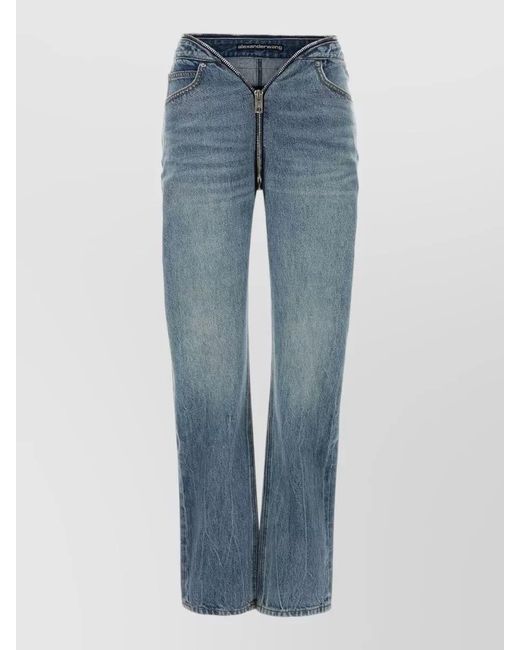 Alexander Wang Blue V Dip Waistband Straight Leg Jeans