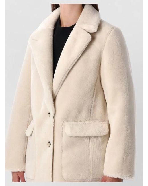 Urbancode Black Reversible Faux Fur Coat Tailored Lapels