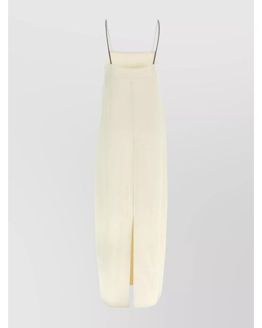 Brunello Cucinelli White Strappy Dress With Slit