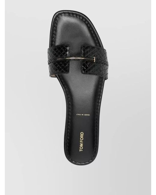 Tom Ford Multicolor Python-Effect Leather Flat Sandals