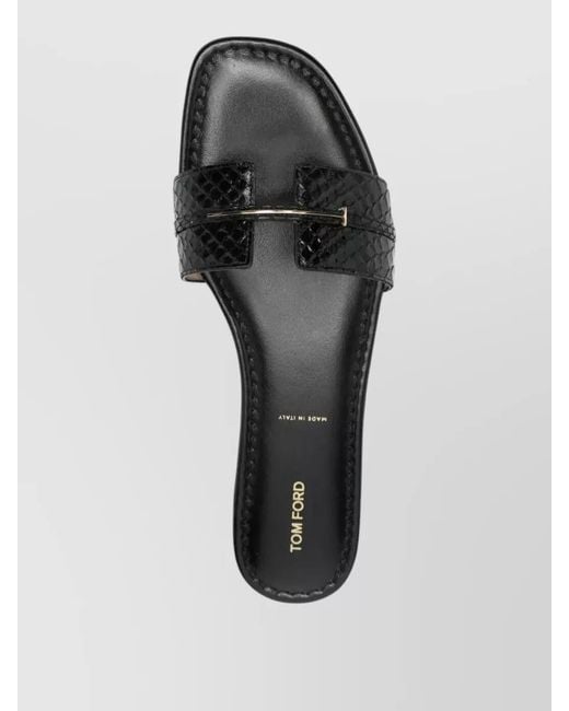 Tom Ford Multicolor Python Effect Leather Flat Sandals