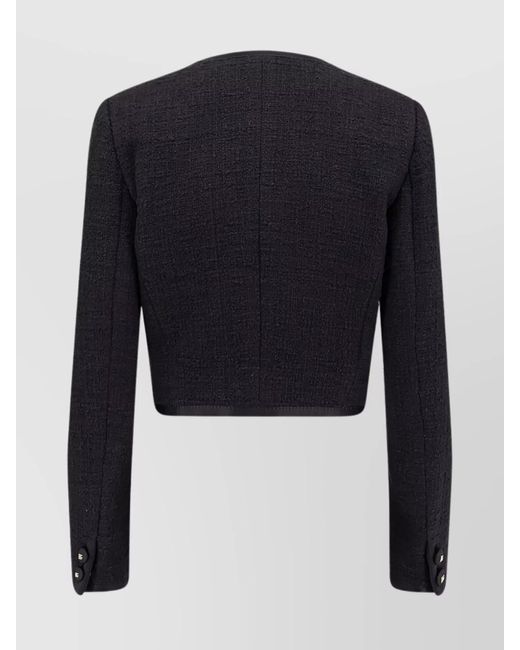 Dolce & Gabbana Blue Silk Blend Tweed Jacket