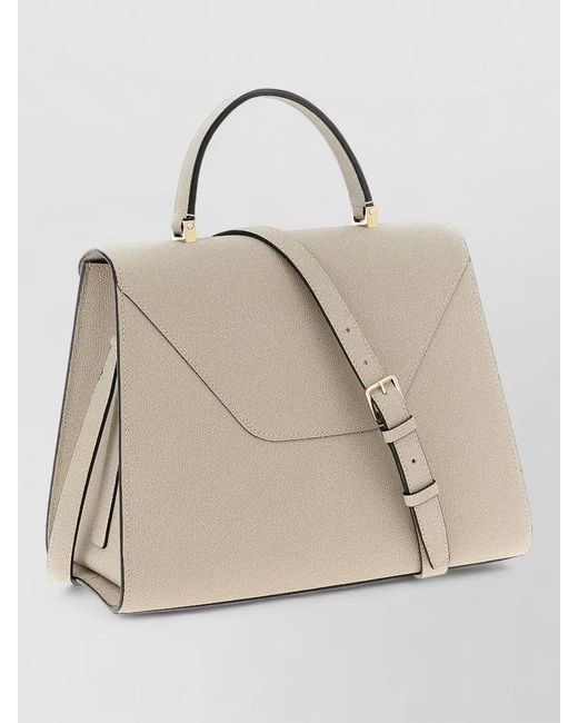 Valextra Natural Iside Large Shoulder Bag Top Handle Strap