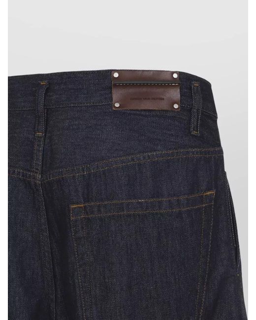 Dries Van Noten Blue Cotton Mid-Rise Wide-Leg Jeans for men