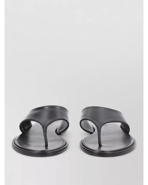 Aeyde Gray Leather Thong Sandal Flat Sole Design