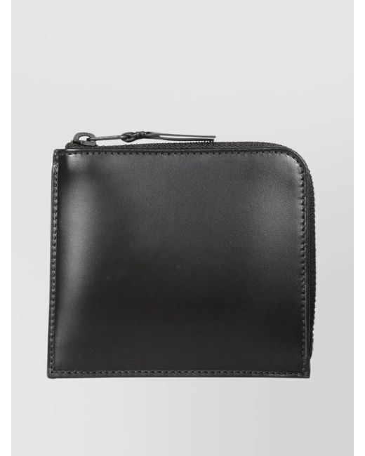 Comme des Garçons Black Compact Small Leather Wallet Size