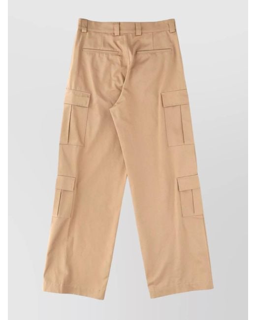 MSGM Natural Cotton Oversized Cargo Trousers for men