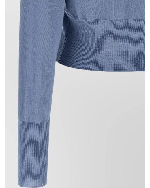 Vivienne Westwood Blue Bea Cropped Cardigan Crew Neck