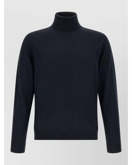 Zanone Blue Long Sleeve Turtleneck Knitwear Top for men