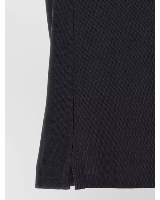 Moncler Black Contrast Collar Polo Shirt Short Sleeves for men