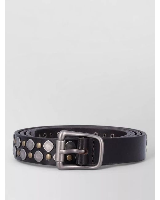 Lemaire White Leather Studded Belt for men