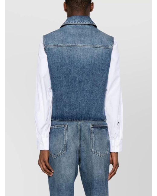 Givenchy Blue Denim Sleeveless Jacket for men