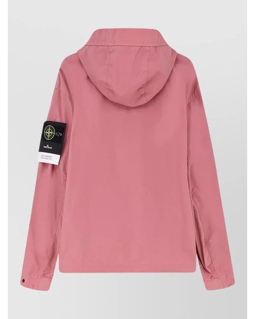 Stone Island Pink Hooded Parka Jacket for men