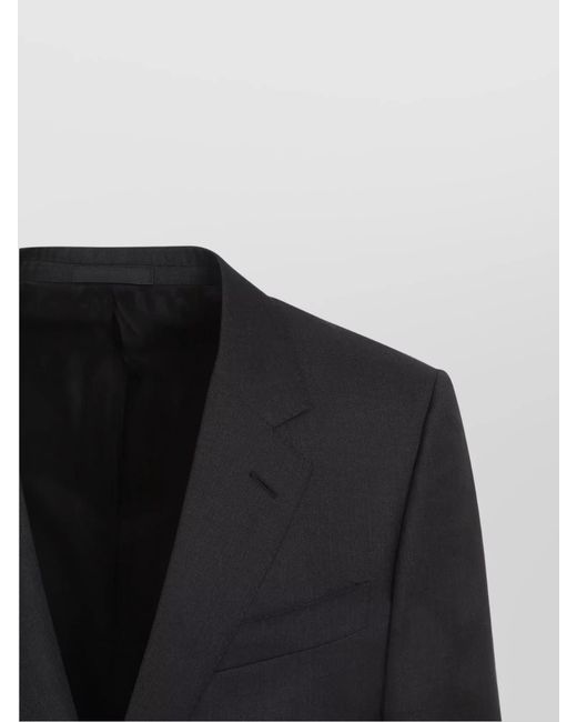 Lanvin Black Virgin Wool Single Breasted Tailored Jacket for men