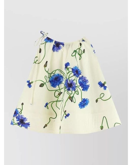 Stella McCartney Blue Fiordaliso Skirt Floral Tie Strap Design