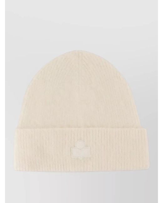 Isabel Marant Natural Peeta Beanie Ribbed Wool Turn Up Brim