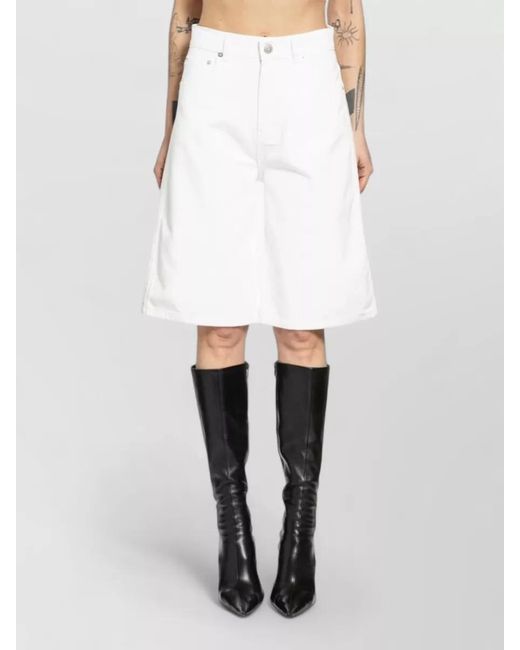 Coperni White Wide-Leg Cotton Knee-Length Shorts