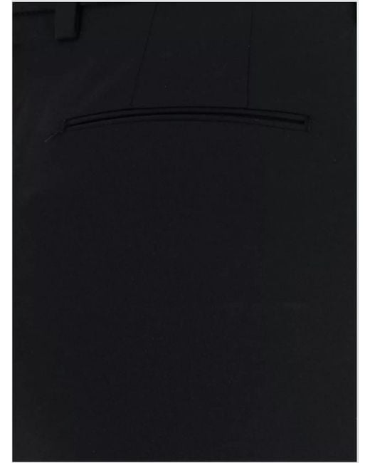 PT Torino Black Slim-Fit Straight Trousers