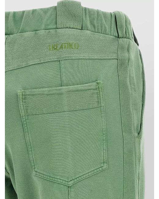 The Attico Green Cotton Front Split Wide-Leg Trousers