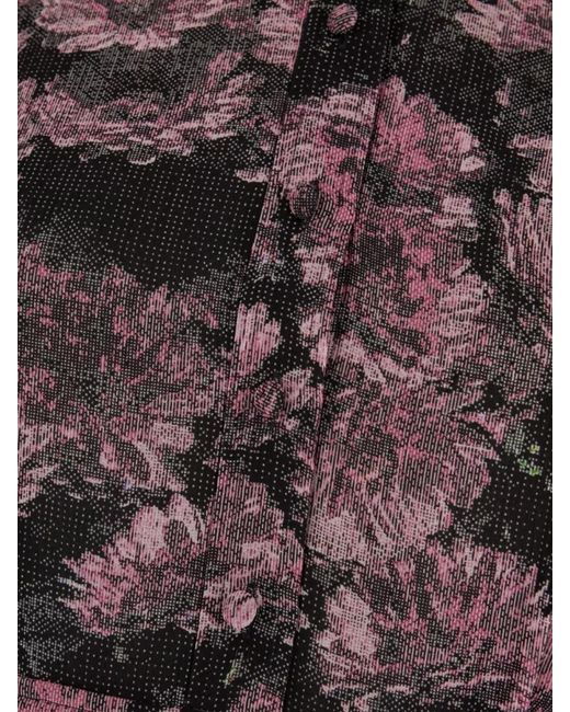 Tory Burch Multicolor Silk Dress With Floral Pattern And Pleated Skirt