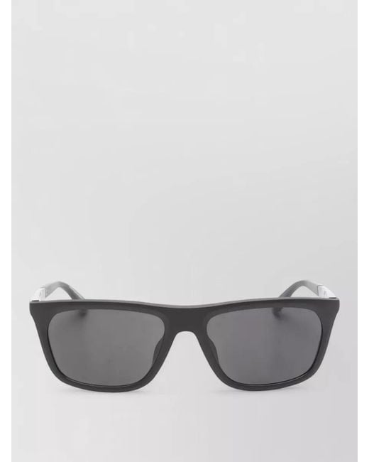 Emporio Armani Gray Rectangular Frame Sunglasses Dark Lenses Slim Arms
