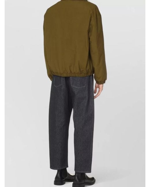 Bottega Veneta Green Cotton Jacket Shearling Lambswool Padded Collar for men