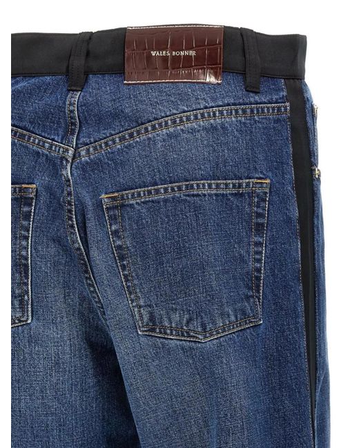 Wales Bonner Blue Denim Straight-Leg Jeans for men