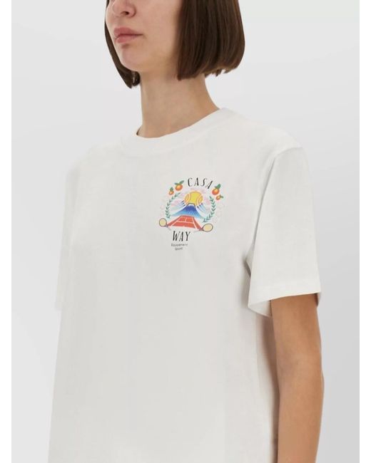 Casablanca White Organic Cotton Regular-Fit T-Shirt