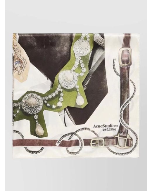 Acne Metallic Lightweight Square Scarf Fashion Statement Artwork