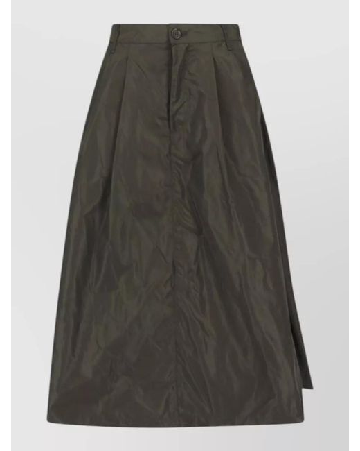 Aspesi Gray Midi Skirt Knee Length Elastic Waistband