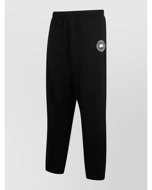 Canada Goose Black Cotton Jogger Trousers Tapered Leg Style for men