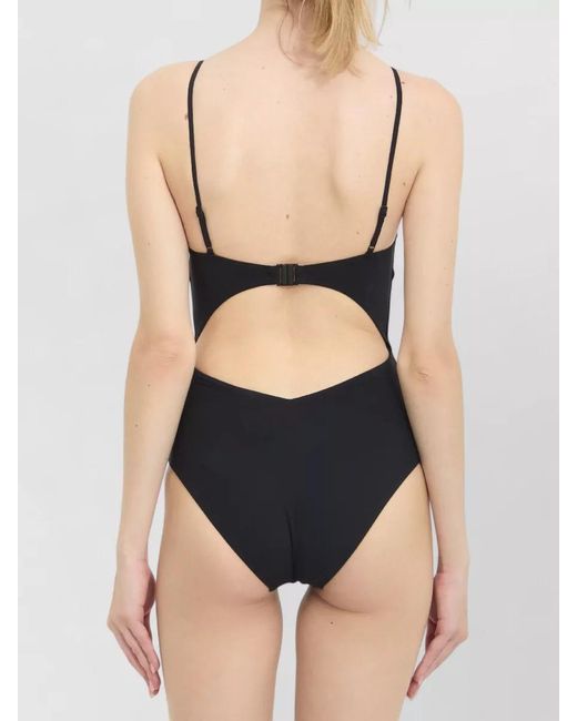 Zimmermann Black Cutout V-Neck Swimsuit