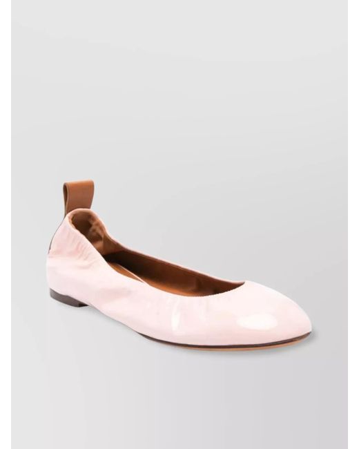 Lanvin Pink Round Toe Flat Sole Ballerina Shoes