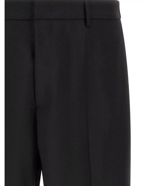 Jil Sander Black Tailored Pants 06 Front Pleats Pockets for men