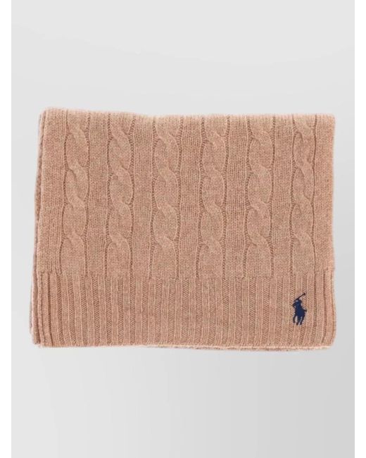 Polo Ralph Lauren Natural Cable Knit Long Rectangular Scarf Lightweight