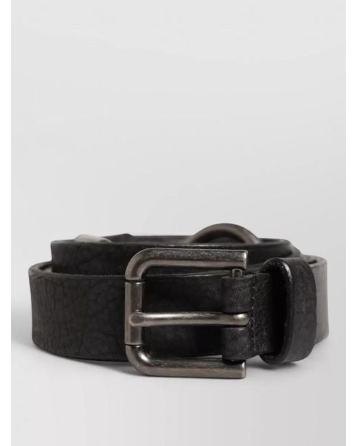 Dolce & Gabbana Black Calfskin Belt Metal Buckle for men