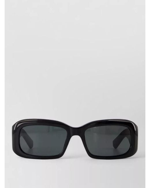 Saint Laurent Black Rectangular Acetate Sunglasses Dark Lenses