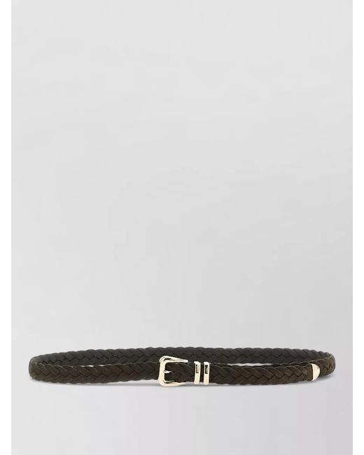 Brunello Cucinelli White Braided Leather Belt for men