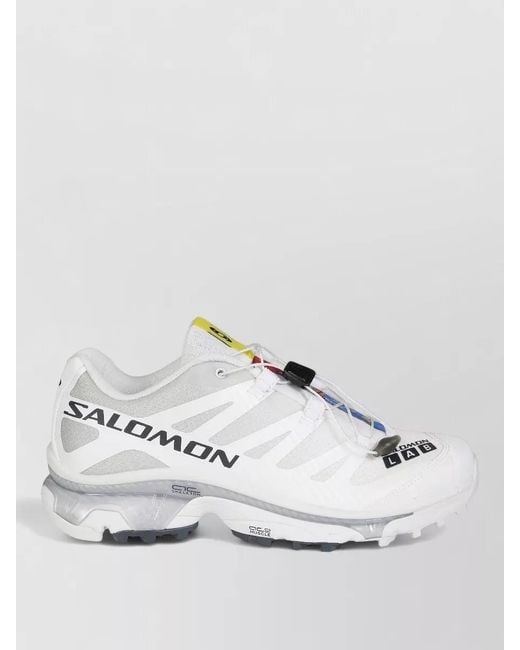 Salomon White Mesh Sneakers Pull Tab Rubber Outsole