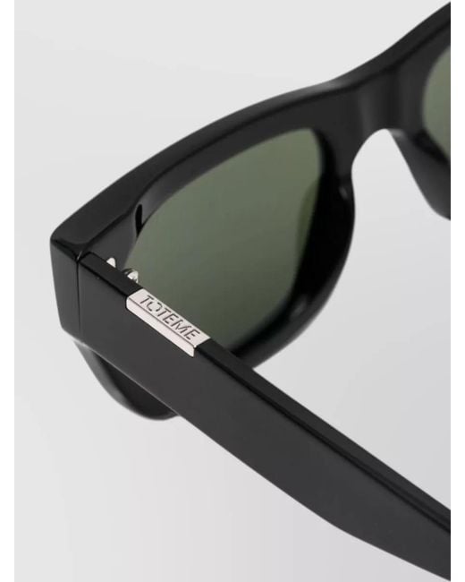 Totême Green Voyager Rectangular Sunglasses Tinted Lenses Rivets