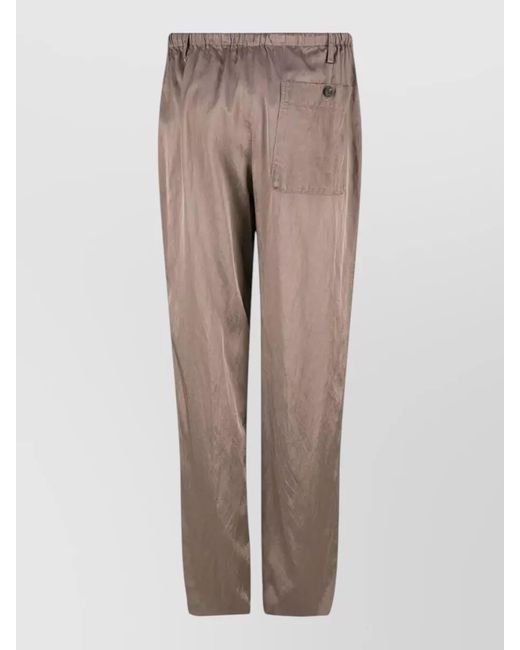 Dries Van Noten Natural Viscose Trousers Straight Leg Buttoned Pocket for men