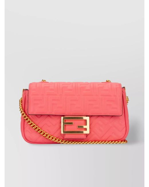 Fendi Pink Chain Strap Rectangular Shape-Tone Hardware Bag