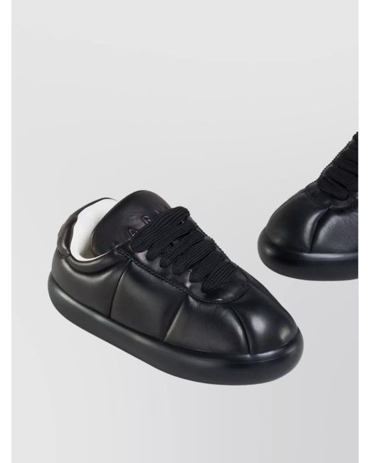 Marni Black Leather Low-Top Sneakers for men
