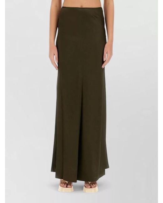 Staud Green Silk Midi Skirt