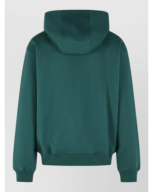 Casablanca Green Cotton Hooded Sweatshirt Drawstring Hood Pockets for men