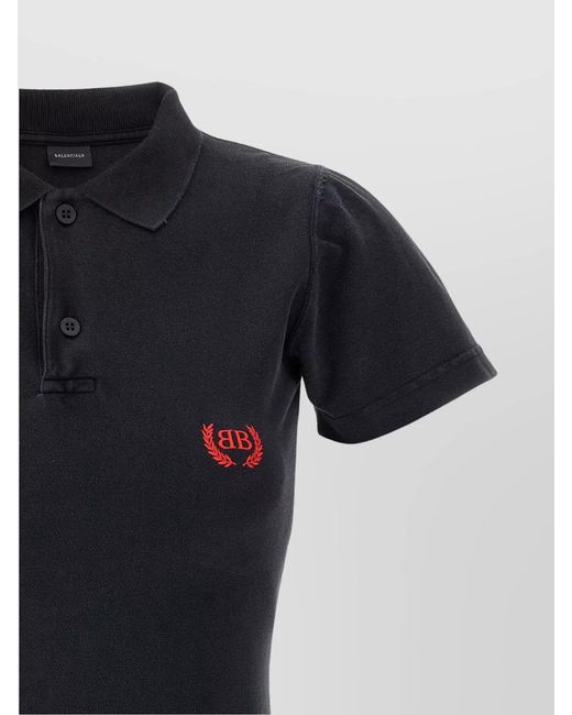 Balenciaga Black Cotton Mini Polo Dress