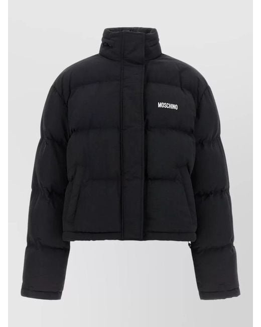 Moschino Blue Smiley Face Padded Bomber Jacket