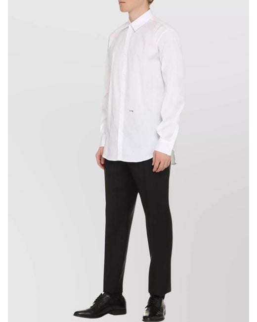 DSquared² White Relaxed-Fit Stretch-Cotton Shirt for men