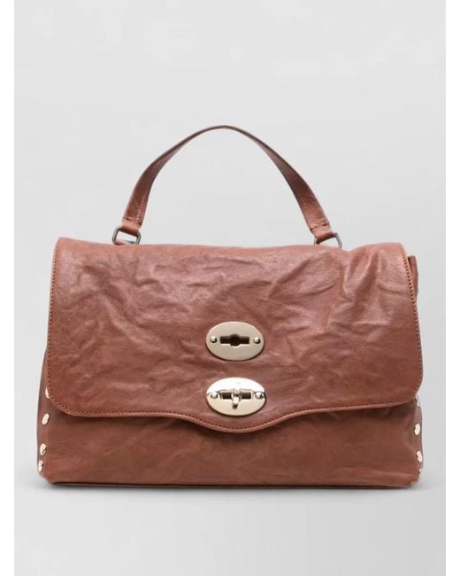 Zanellato Brown Officina Leather Shoulder Bag Adjustable Strap