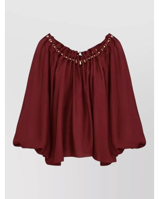 Zimmermann Silk Blouse Scoop Neck Gathered Detailing